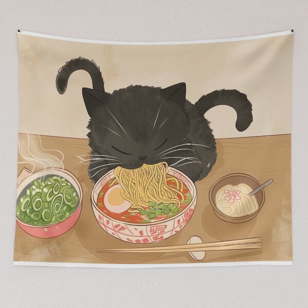 Item preview, gatito ramen de dos colas designed and sold by PricklyPeanut.