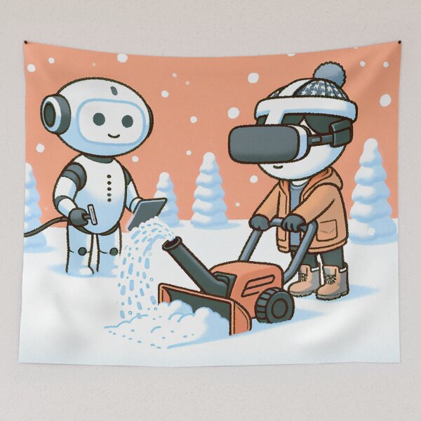 Item preview, Snow Blower Companionship of Android and VR Boy designed and sold by zzz888.