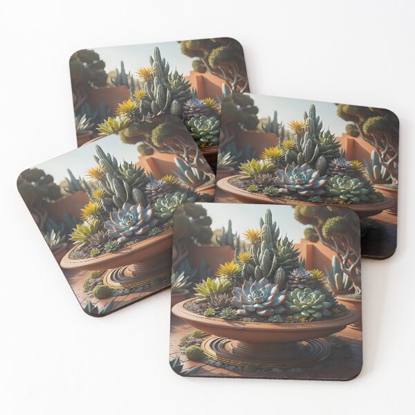 Item preview, Succulents and cacti fountains | ai art designed and sold by marjessas-world.