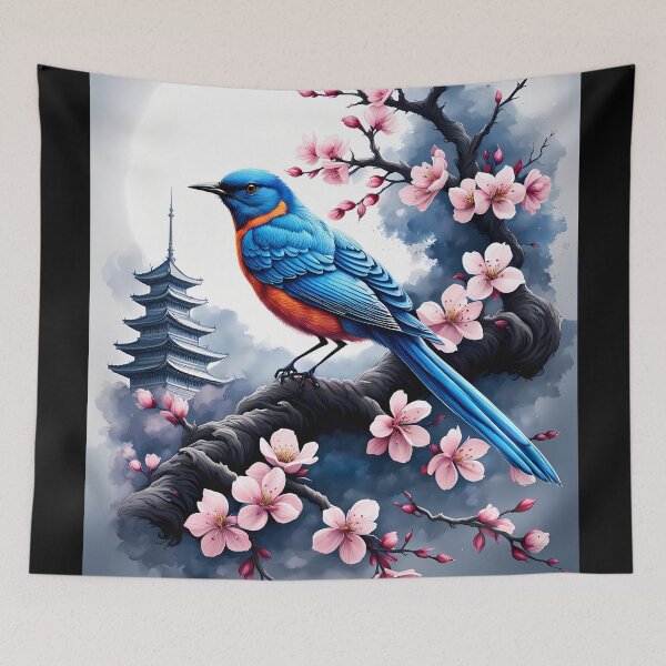 Item preview, Blue Bird and Flowers, Ai Generated Art  designed and sold by ACC .