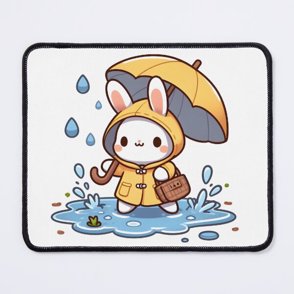 Item preview, Kawaii Bunny: Raincoat And Umbrella designed and sold by CanvasCutie.