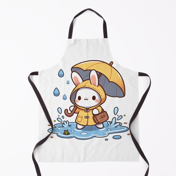 Item preview, Kawaii Bunny: Raincoat And Umbrella designed and sold by CanvasCutie.