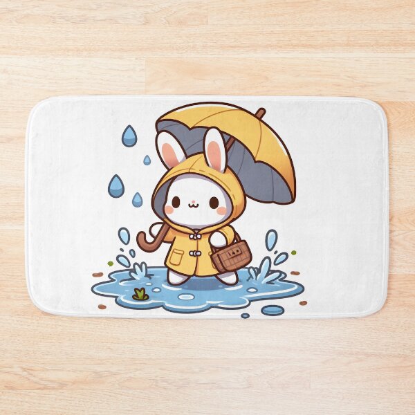 Item preview, Kawaii Bunny: Raincoat And Umbrella designed and sold by CanvasCutie.