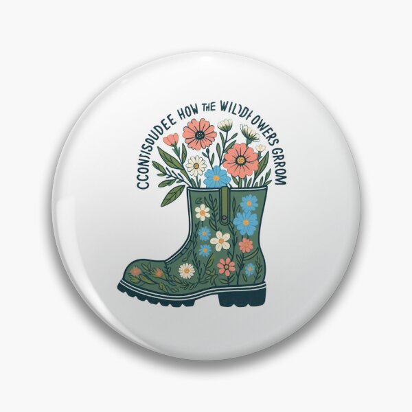Item preview, Consider How The Wildflowers Grow - Cute Flowers Inside A Boot designed and sold by Empiredesigner3.