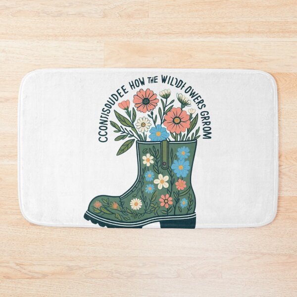 Item preview, Consider How The Wildflowers Grow - Cute Flowers Inside A Boot designed and sold by Empiredesigner3.