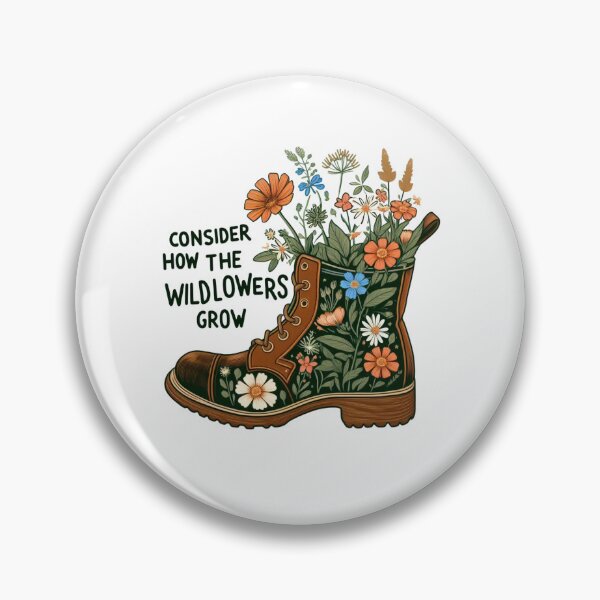 Item preview, Consider How The Wildflowers Grow - Cute Flowers Inside A Boot designed and sold by Empiredesigner3.