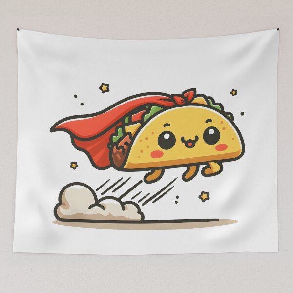 Item preview, Kawaii Taco With Cape designed and sold by CanvasCutie.
