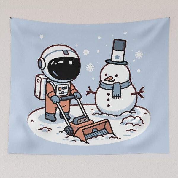 Item preview, Snow Blower Adventure of Astronaut and Snowman designed and sold by zzz888.