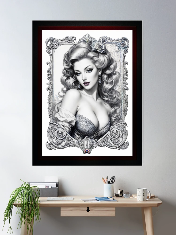 Fun Is My Middle Name AI Concept Art Illustration Portrait by Xzendor7 - The Gorgeous Anistasia Pin Up Girl Conveys 2 Fun Is My Middle Name Alluring AI Concept Art Illustration Portrait by Xzendor7 Room Decor Poster Art Print