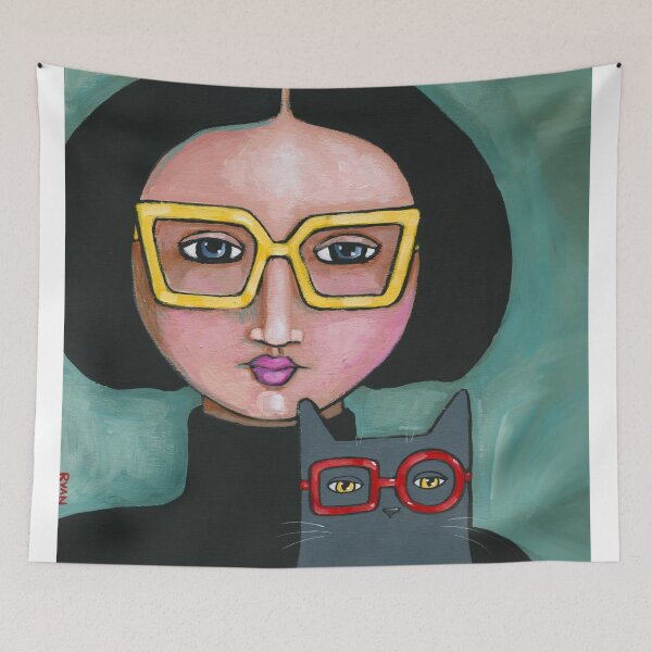 Item preview, Yellow Glasses Red Glasses designed and sold by KilkennyCat Art.