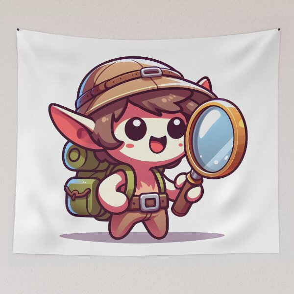 Item preview, Kawaii Imp With Backpack designed and sold by CanvasCutie.