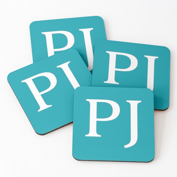 Item preview, PJ Initials Monogram Elegant White Letters designed and sold by Jeallan Designs.