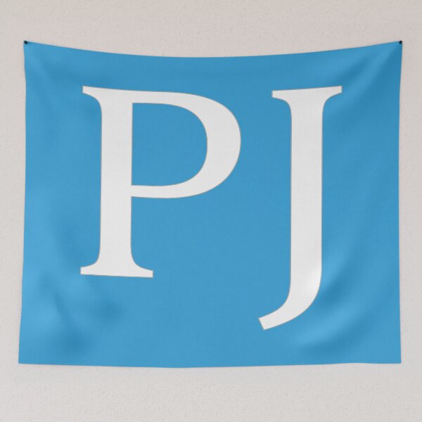 Item preview, PJ Initials Monogram Elegant White Letters designed and sold by Jeallan Designs.