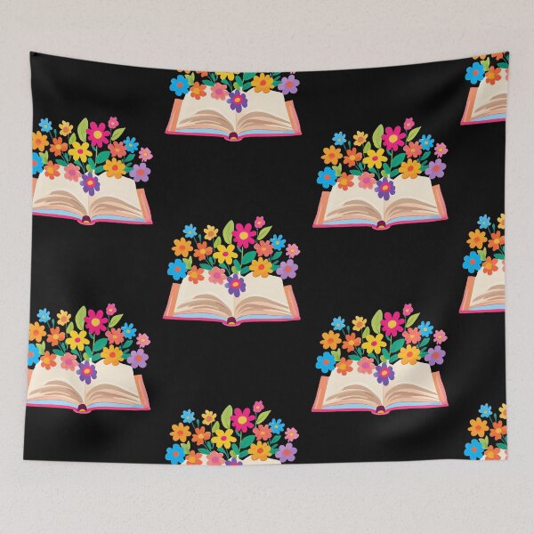 Item preview, Open Book with Florals Colorful Flowers designed and sold by TreetopStudios.