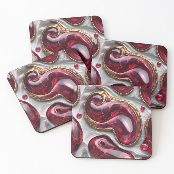 Item preview, GRANT marble red rubin gold silver designed and sold by ProzixART.