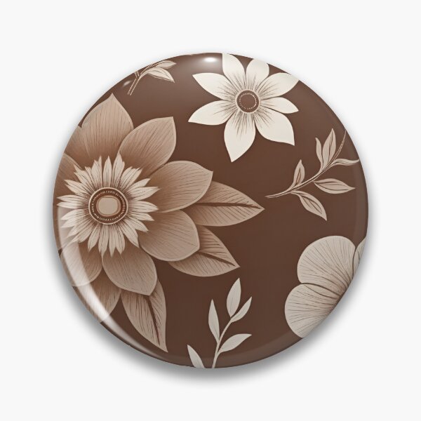Item preview, RogerPattern - "Tranquil Harmony: Soft White Flowers on Brown" designed and sold by RogerPattern.