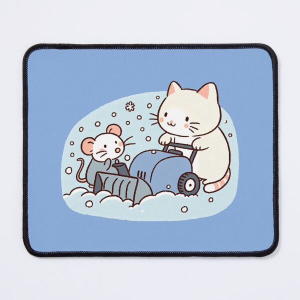Item preview, Cat and Mouse Joy in the Snow with Snow Blower designed and sold by zzz888.