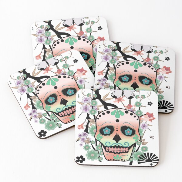Item preview, LOVELY FANTASY SKULL WITH MANY FLOWERS designed and sold by inarausch2023.