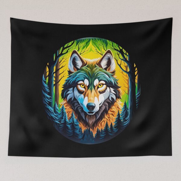 Item preview, Wolf in Circle of Trees, Ai Generated Art  designed and sold by ACC .