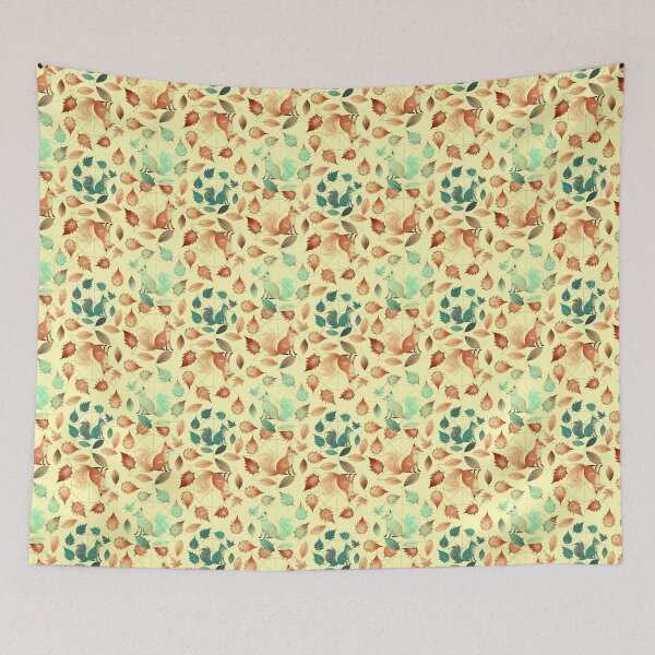 Item preview, Seamless pattern of an elegant and cute fox with objects in nature designed and sold by fotoryum.