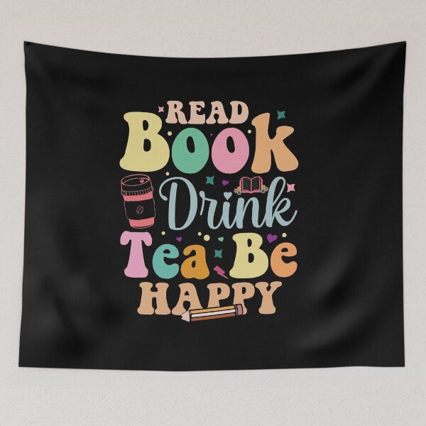 Item preview, Read Book Drink Tea Be Happy, Banned Books, Funny Bookworm, Protect Librarians, Book Lover, Reading Teacher designed and sold by behindthefacts.