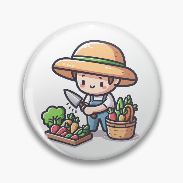 Item preview, Kawaii Farmer With A Sun Hat designed and sold by CanvasCutie.