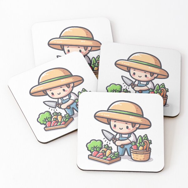 Item preview, Kawaii Farmer With A Sun Hat designed and sold by CanvasCutie.