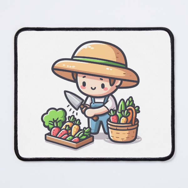 Item preview, Kawaii Farmer With A Sun Hat designed and sold by CanvasCutie.