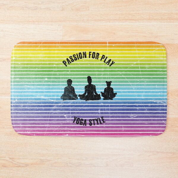 Item preview, Black silhouettes of three children practicing yoga designed and sold by HarridanCreates.