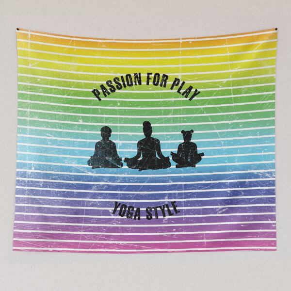 Item preview, Black silhouettes of three children practicing yoga designed and sold by HarridanCreates.