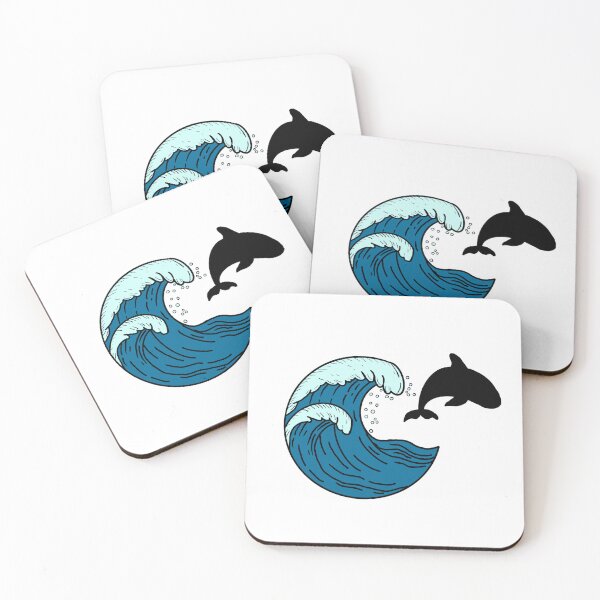 Item preview, Large waves and jumping orca designed and sold by Animals-by-JB.