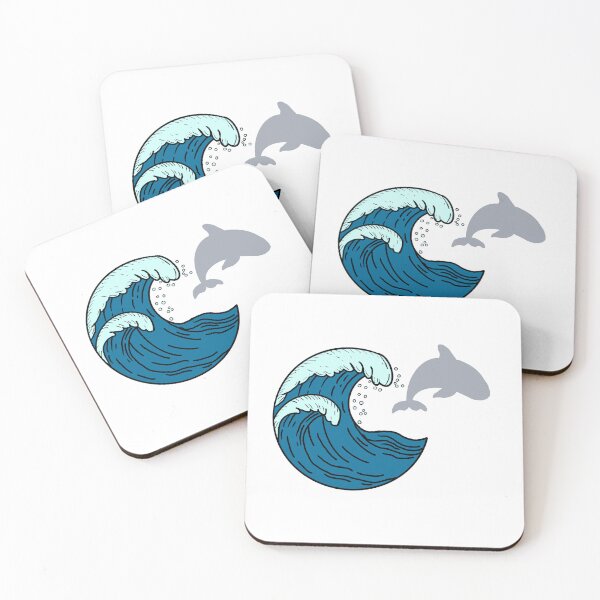 Item preview, Large waves and jumping orca designed and sold by Animals-by-JB.