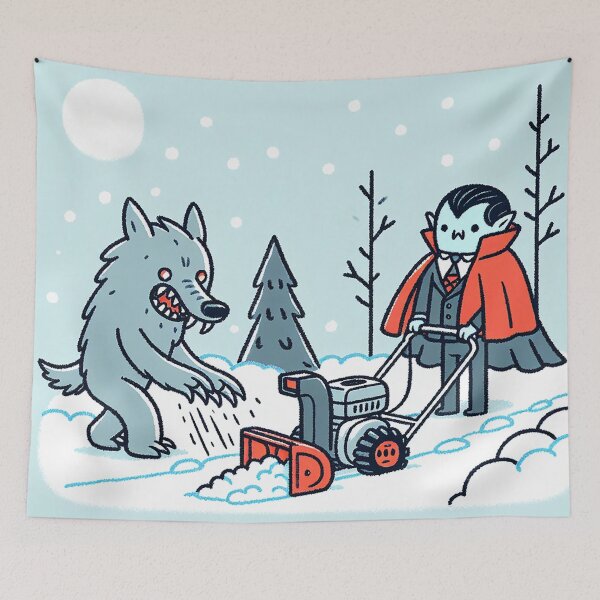 Item preview, Snow Blower Adventure of Werewolf and Vampire designed and sold by zzz888.