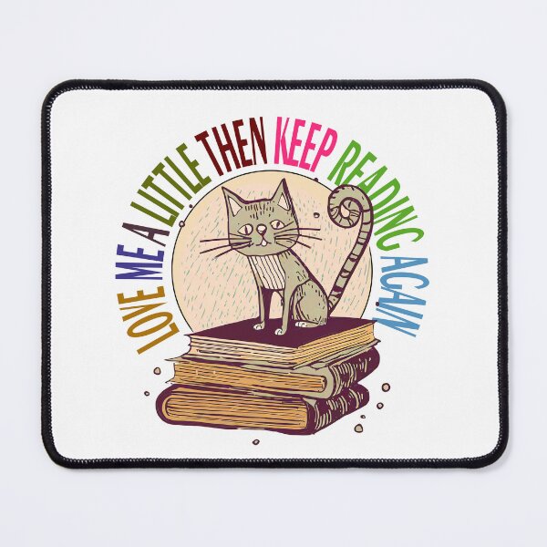 Item preview, Lazy Cat Illustration - Sleeping on Books with 'LOVE ME A LITTLE THEN KEEP READING AGAIN designed and sold by ironpalette.