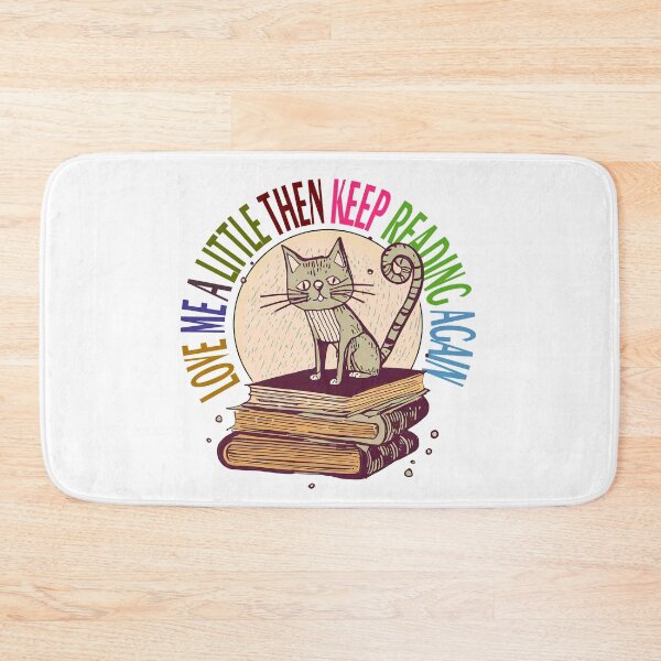 Item preview, Lazy Cat Illustration - Sleeping on Books with 'LOVE ME A LITTLE THEN KEEP READING AGAIN designed and sold by ironpalette.