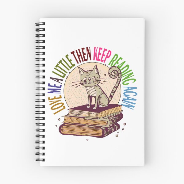 Item preview, Lazy Cat Illustration - Sleeping on Books with 'LOVE ME A LITTLE THEN KEEP READING AGAIN designed and sold by ironpalette.