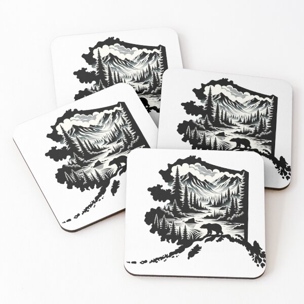 Item preview, wild alaska map and landscape designed and sold by landscapeworlds.