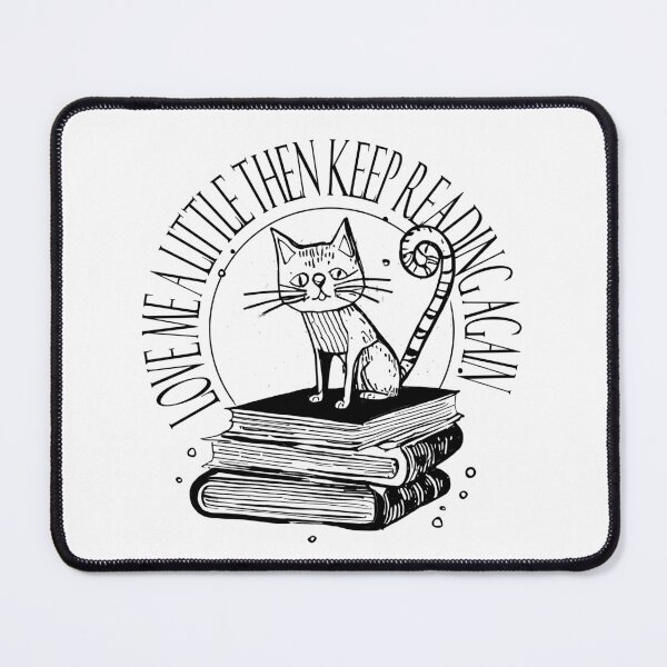 Item preview, Lazy Cat Illustration - Sleeping on Books with 'LOVE ME A LITTLE THEN KEEP READING AGAIN designed and sold by ironpalette.