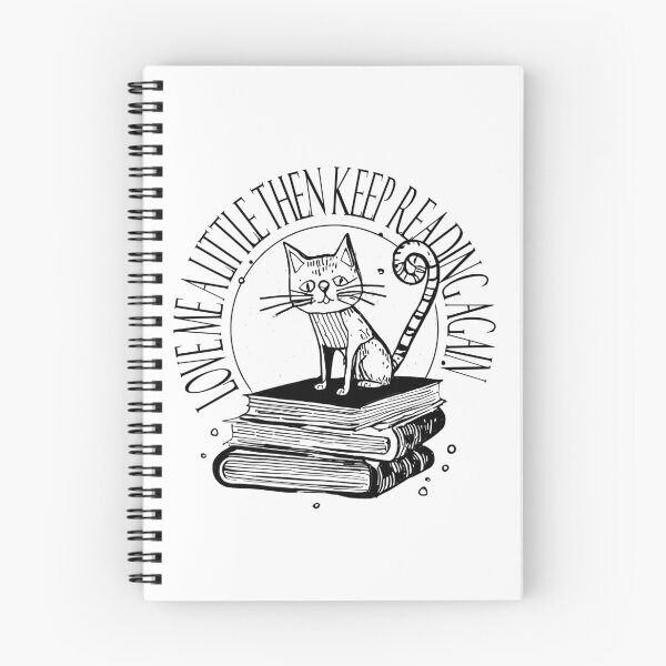 Item preview, Lazy Cat Illustration - Sleeping on Books with 'LOVE ME A LITTLE THEN KEEP READING AGAIN designed and sold by ironpalette.