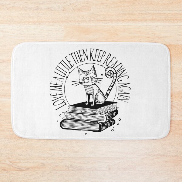 Item preview, Lazy Cat Illustration - Sleeping on Books with 'LOVE ME A LITTLE THEN KEEP READING AGAIN designed and sold by ironpalette.