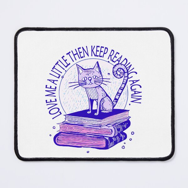 Item preview, Lazy Cat Illustration - Sleeping on Books with 'LOVE ME A LITTLE THEN KEEP READING AGAIN designed and sold by ironpalette.