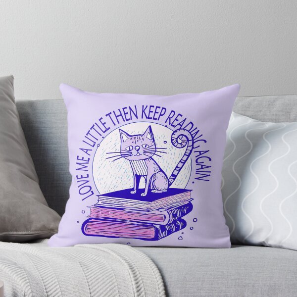 Item preview, Lazy Cat Illustration - Sleeping on Books with 'LOVE ME A LITTLE THEN KEEP READING AGAIN designed and sold by ironpalette.