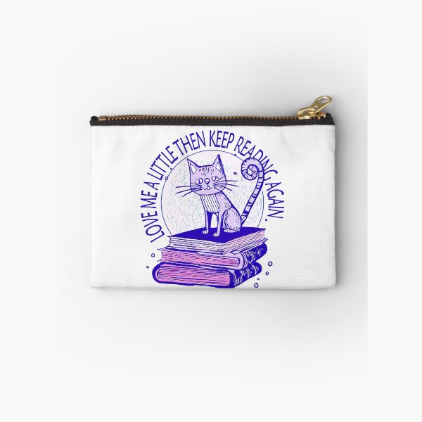 Item preview, Lazy Cat Illustration - Sleeping on Books with 'LOVE ME A LITTLE THEN KEEP READING AGAIN designed and sold by ironpalette.