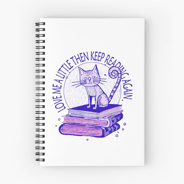 Item preview, Lazy Cat Illustration - Sleeping on Books with 'LOVE ME A LITTLE THEN KEEP READING AGAIN designed and sold by ironpalette.