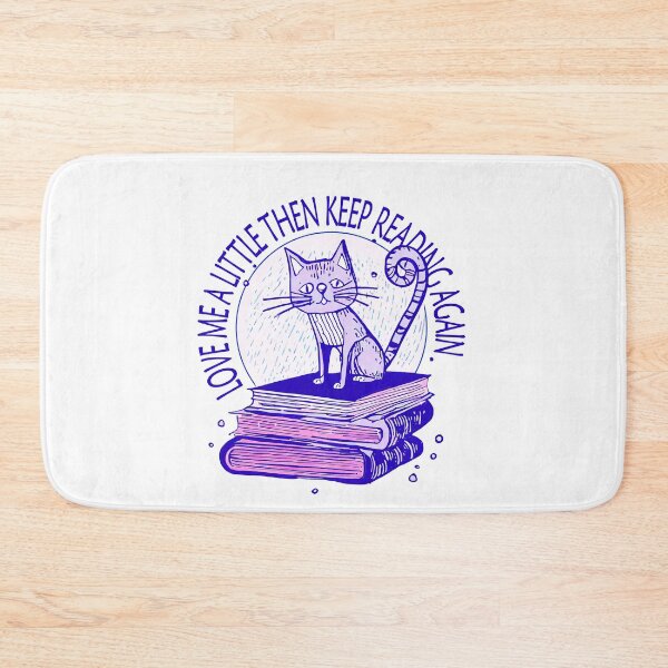 Item preview, Lazy Cat Illustration - Sleeping on Books with 'LOVE ME A LITTLE THEN KEEP READING AGAIN designed and sold by ironpalette.