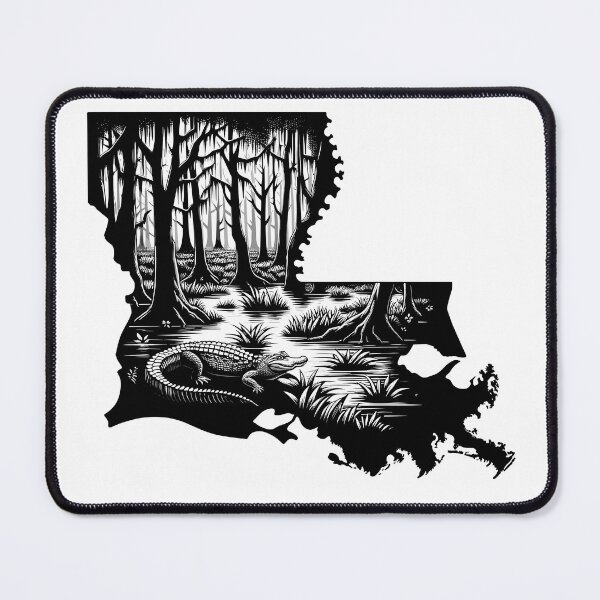 Item preview, Louisiana map and landscape designed and sold by landscapeworlds.