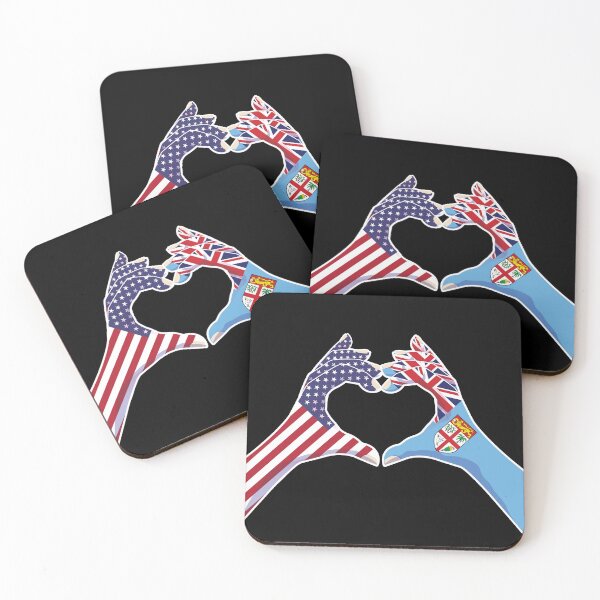 Item preview, Fiji Fijian USA United States American America Love Heart Peace designed and sold by FlagX.