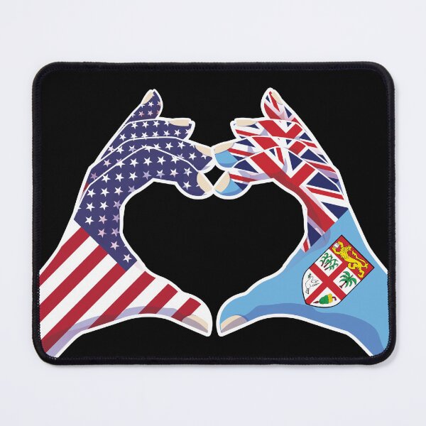 Item preview, Fiji Fijian USA United States American America Love Heart Peace designed and sold by FlagX.