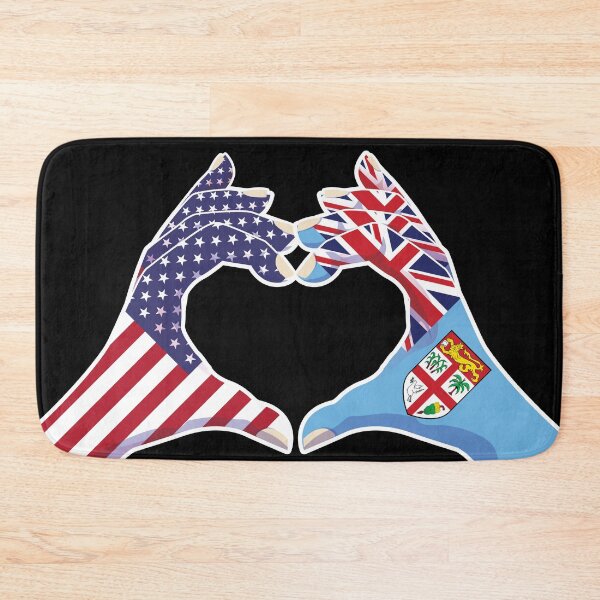 Item preview, Fiji Fijian USA United States American America Love Heart Peace designed and sold by FlagX.