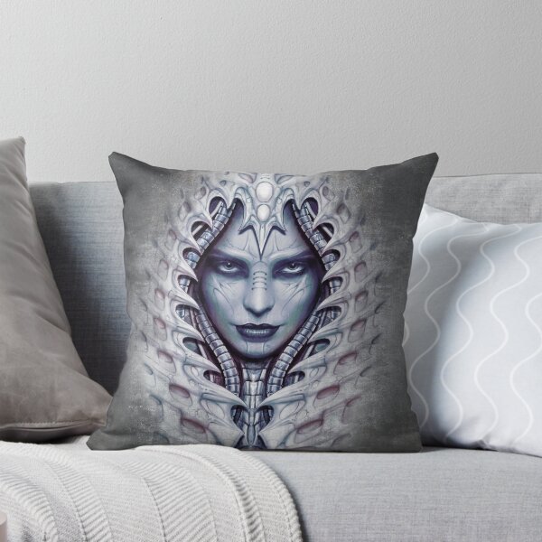 Aperçu de l'œuvre Lady Evil - illustration biomécanique fantastique - version bleue 2 créée et vendue par KairoDesign.
